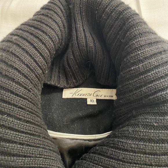 Kenneth Cole Black Wool Coat Size 10 - Picture 2 of 2